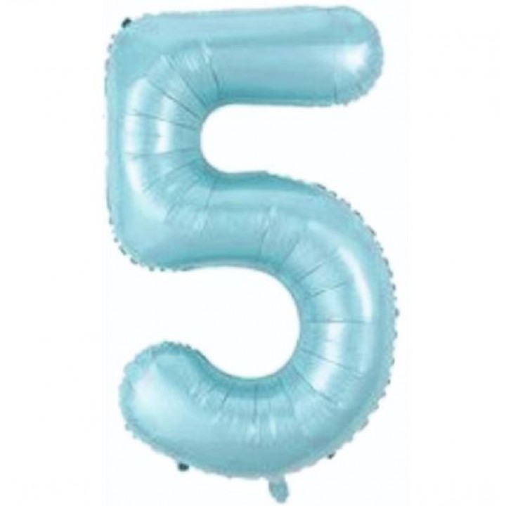 5- RAKAM 34 İNC MAVİ RENK BALON 76 CM