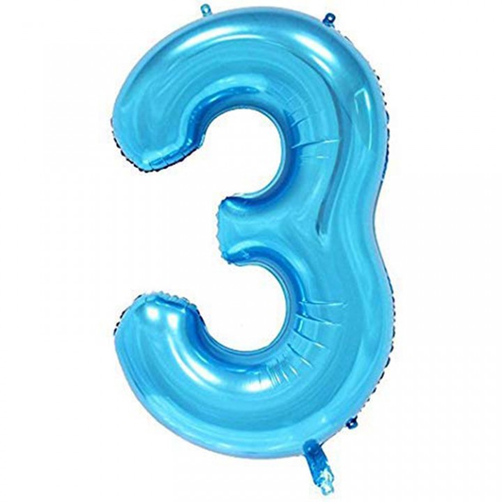 3- RAKAM 34 İNC KOYU MAVİ RENK BALON 76 CM