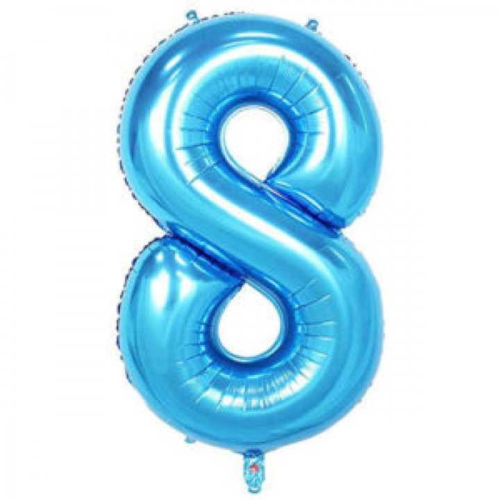 8- RAKAM 34 İNC KOYU MAVİ RENK BALON 76 CM