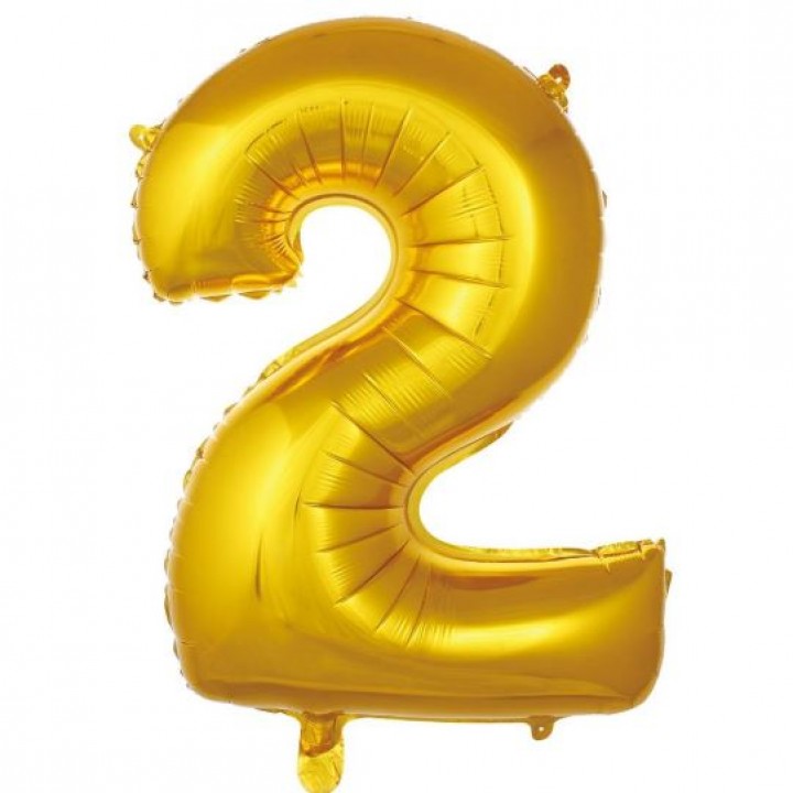 2- RAKAM 34 İNC GOLD RENK BALON 76 CM