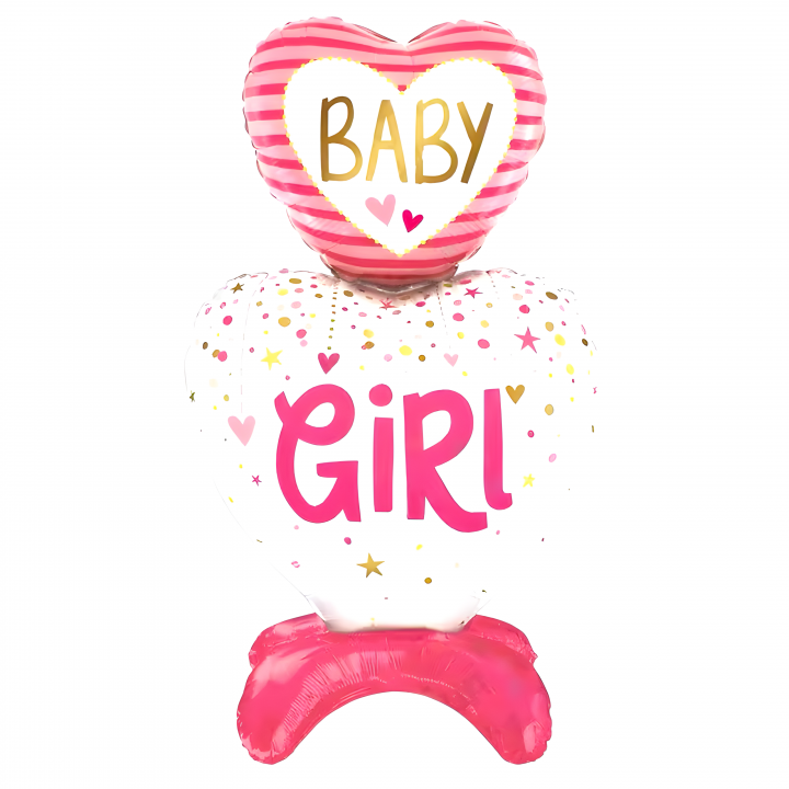 Ayaklı Baby Girl Pembe Folyo Balon 