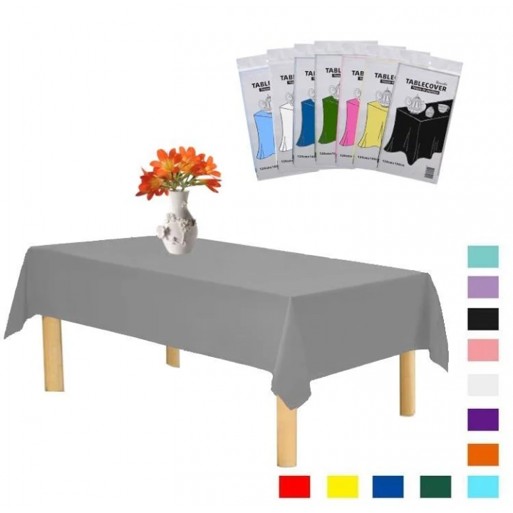 PLASTİK GRİ MASA ÖRTÜSÜ 120*180cm