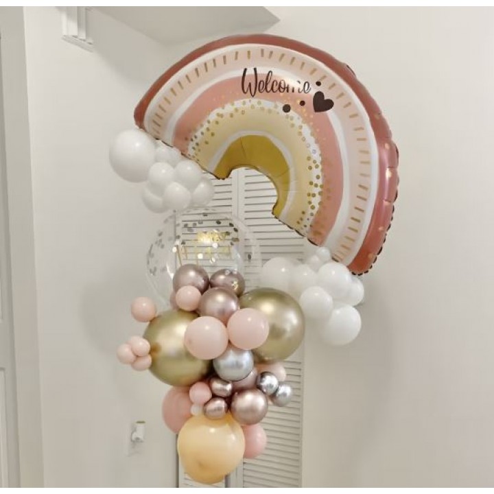 Retro Boho Gökkuşağı Folyo Balon