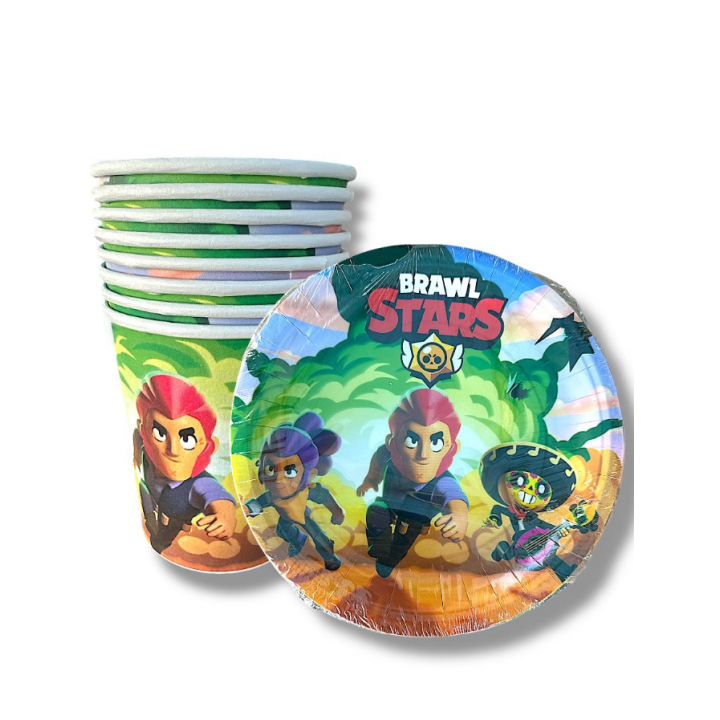 BRAWL STARS KARAKTERLİ TABAK BARDAK SET