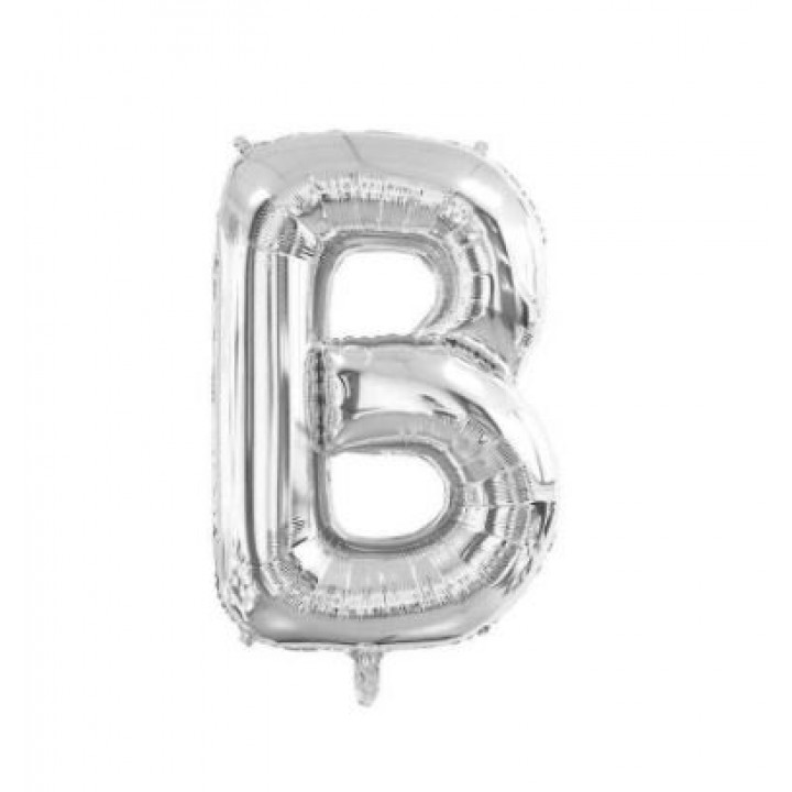 B- HARF 34 İNC GÜMÜŞ RENK BALON 76 CM