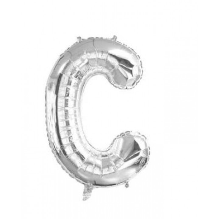 C- HARF 34 İNC GÜMÜŞ RENK BALON 76 CM