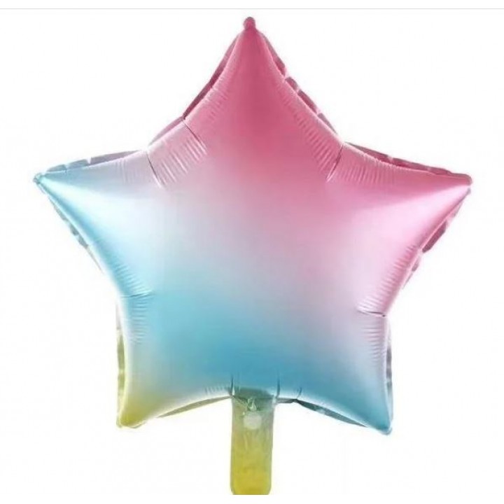 18 İNC YILDIZ GÖKKUŞAĞI RENK FOLYO BALON