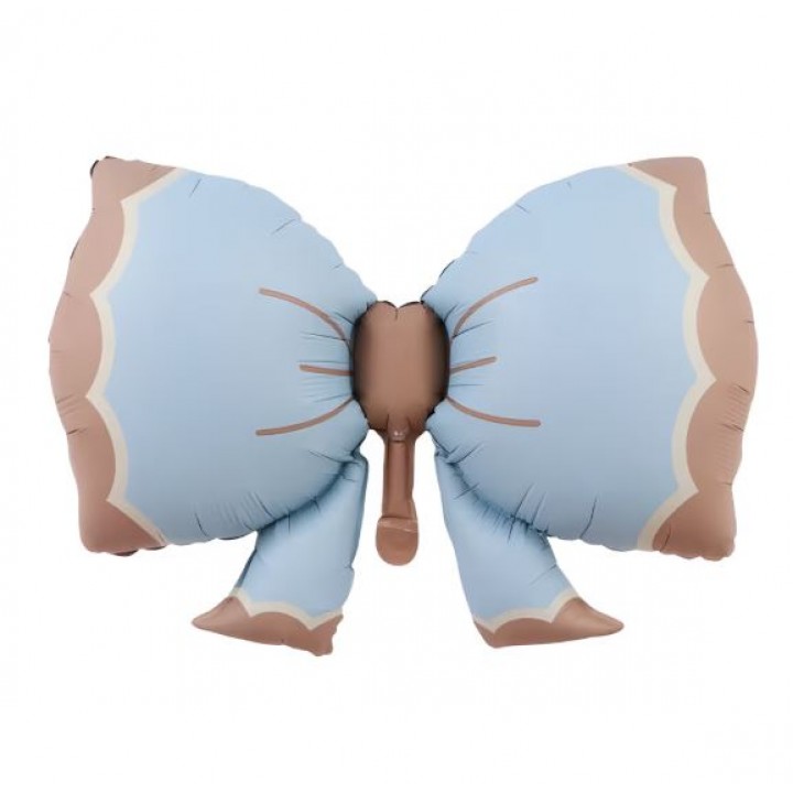 Retro Mavi Bowtie Folyo Balon 