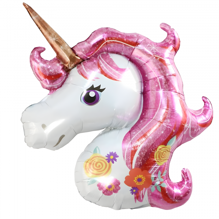 RPS 42'' Unicorn Çiçekli Folyo Balon