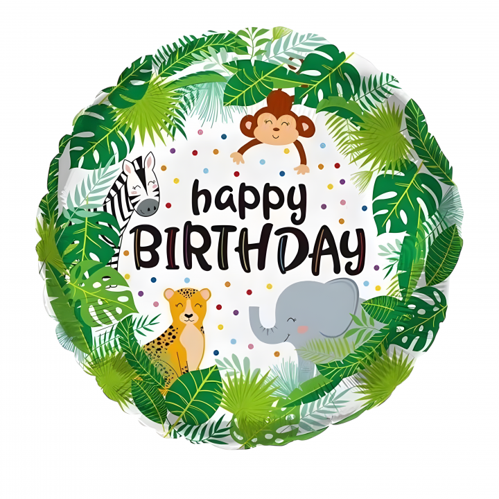 18” Yuvarlak Safari Hayvanlar Folyo Balon 