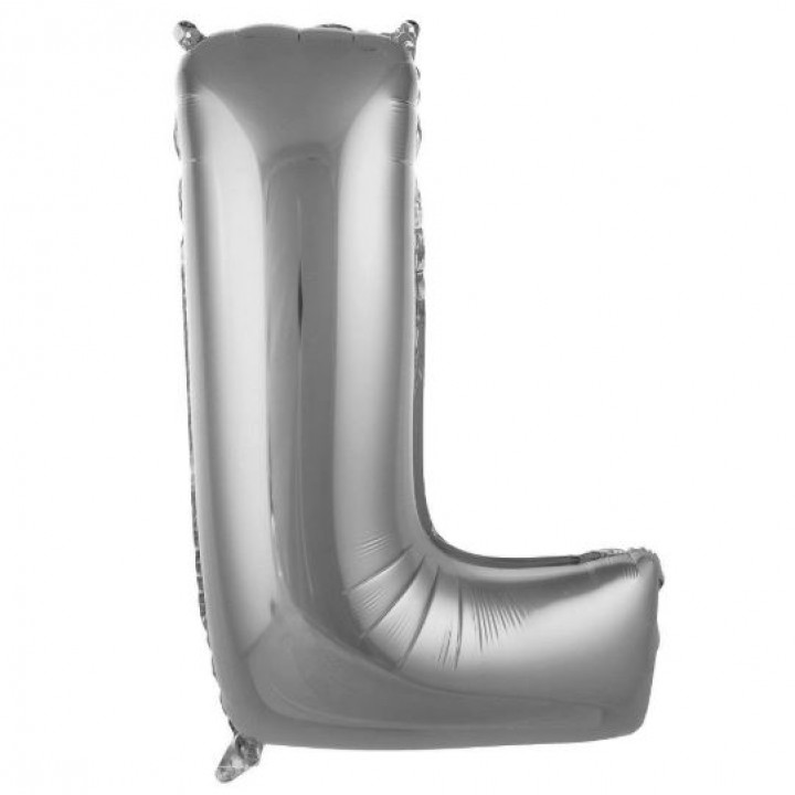 L- HARF 34 İNC GÜMÜŞ RENK BALON 76 CM