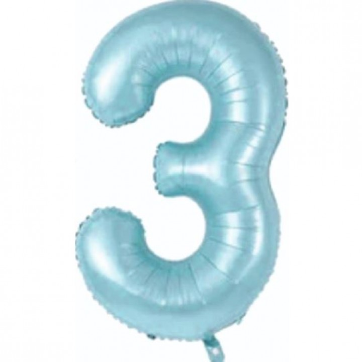 3- RAKAM 34 İNC MAVİ RENK BALON 76 CM