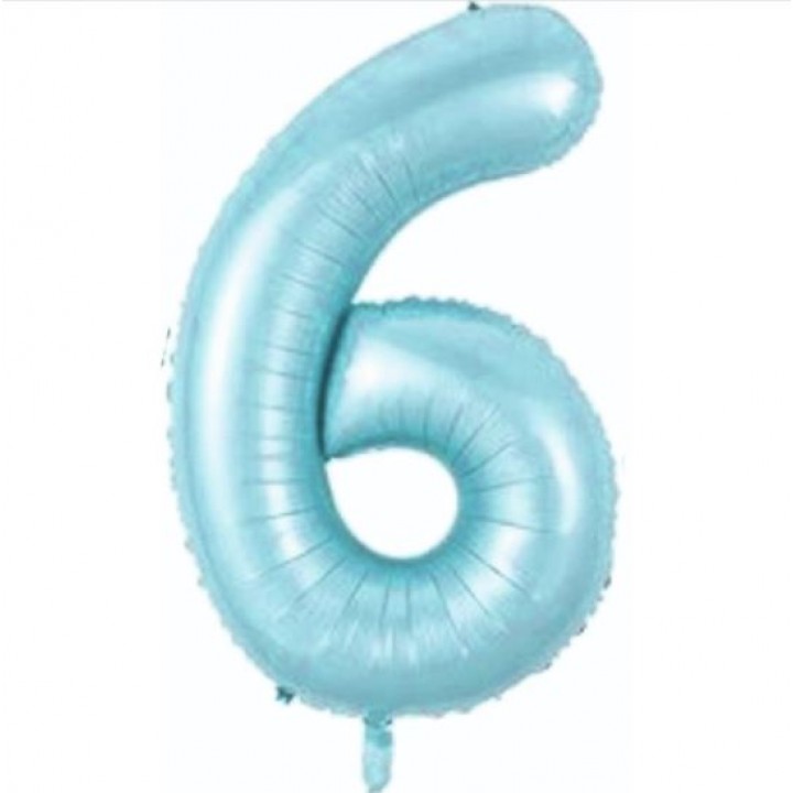 6- RAKAM 34 İNC MAVİ RENK BALON 76 CM