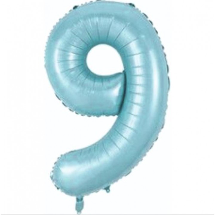 9- RAKAM 34 İNC MAVİ RENK BALON 76 CM