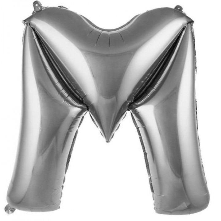 M- HARF 34 İNC GÜMÜŞ RENK BALON 76 CM