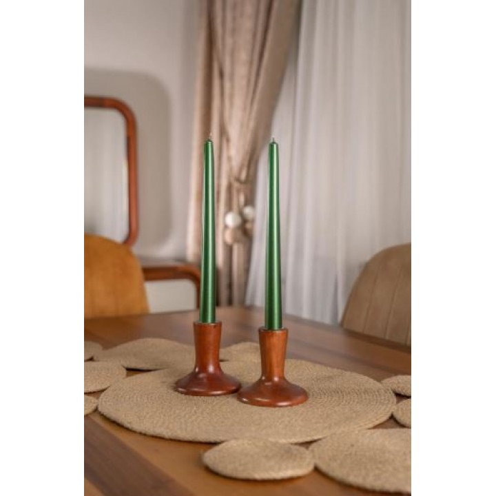 Metalik Yeşil Şamdan Mumu 25cm 1 AD