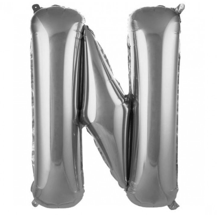 N- HARF 34 İNC GÜMÜŞ RENK BALON 76 CM