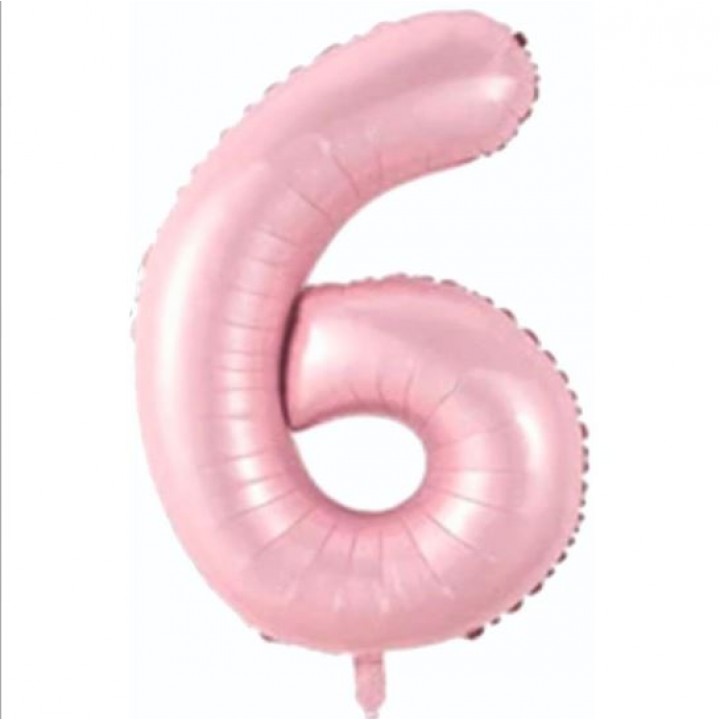 6- RAKAM 34 İNC PEMBE RENK BALON 76 CM