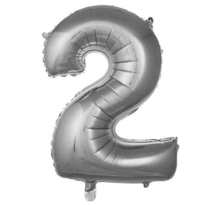 2- RAKAM 34 İNC GÜMÜŞ RENK BALON 76 CM
