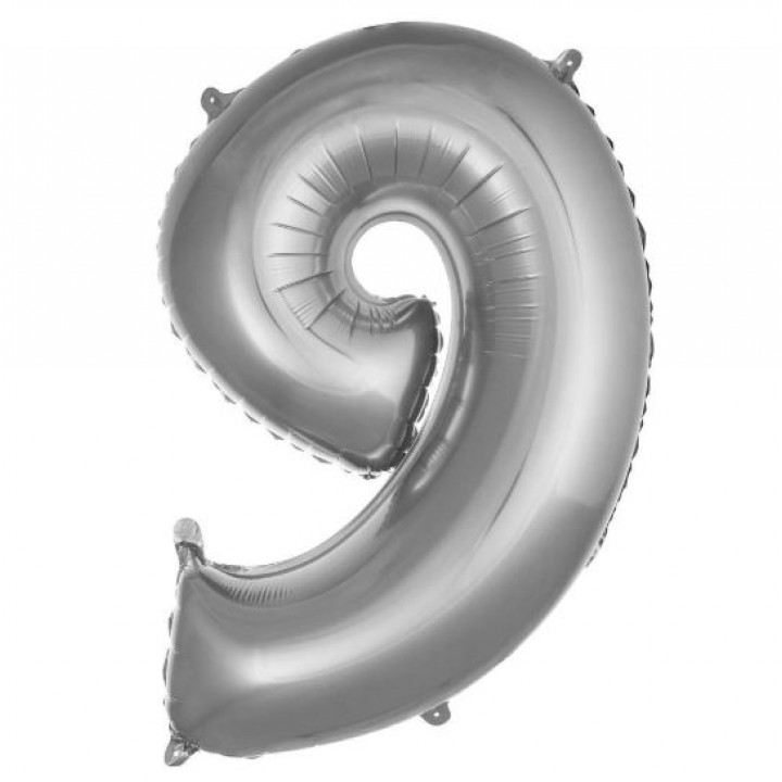 9- RAKAM 34 İNC GÜMÜŞ RENK BALON 76 CM