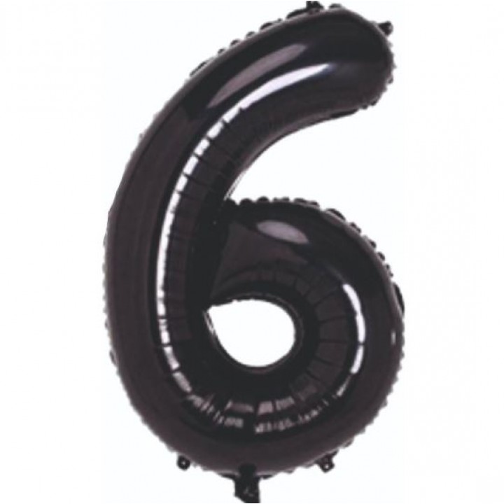 6- RAKAM 34 İNC SİYAH RENK BALON 76 CM