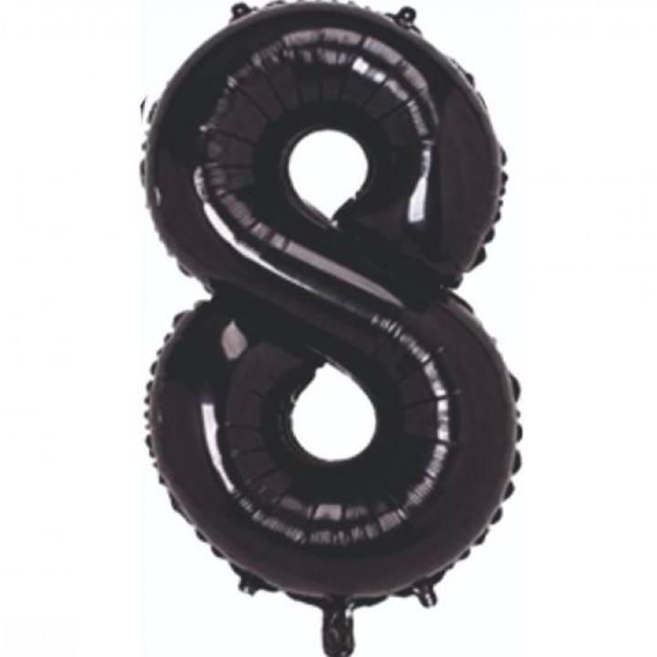 8- RAKAM 34 İNC SİYAH RENK BALON 76 CM