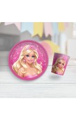 BARBİE KAREKTERLİ TABAK BARDAK 8’Lİ