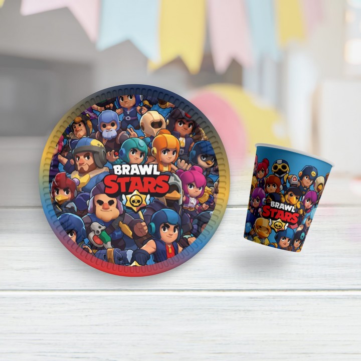 BRAWL STARS KARAKTERLİ TABAK BARDAK SET