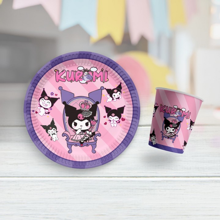 Siyah Güzellik Karton Tabak Bardak Set 8'Lİ