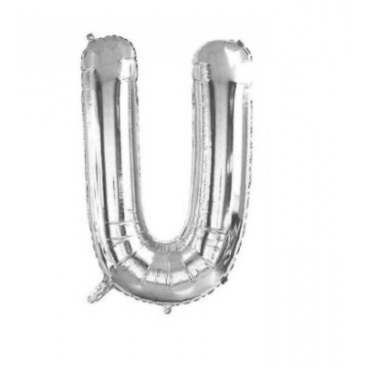 U- HARF 34 İNC GÜMÜŞ RENK BALON 76 CM