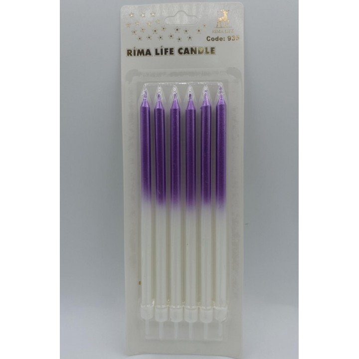 RİMA LİFE CANDLE MOR-BEYAZ METALİK MUM