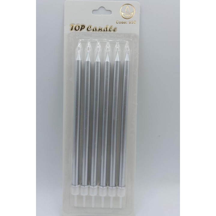TOP CANDLE SİLVER METALİK MUM