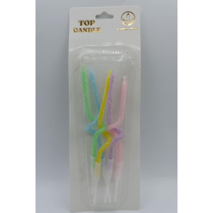 TOP CANDLE RENKLİ SİMLİ BURGU MUM