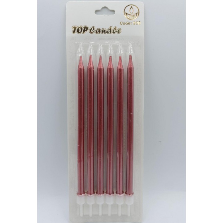 TOP CANDLE METALİK KIRMIZI MUM