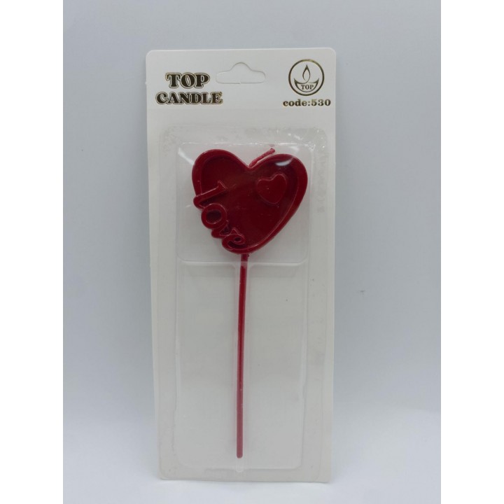 TOP CANDLE KIRMIZI LOVE KALPLİ MUM