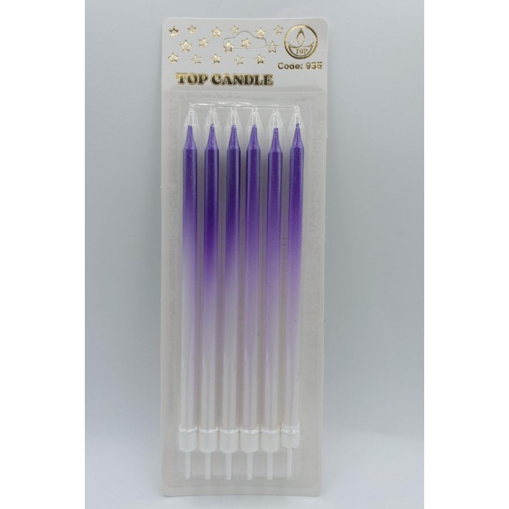 TOP CANDLE BEYAZ MOR METALİK MUM