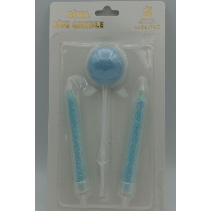 MAVİ SİMLİ LOLİPOP MUM 3 LÜ