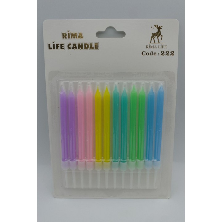 KARIŞIK RENK NEON MUM 12 Lİ