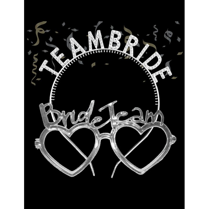 Bride Team  Taç Gözlük Set Gümüş