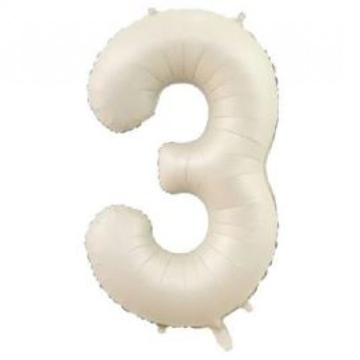3- RAKAM 34 İNC KREM RENK BALON 76 CM
