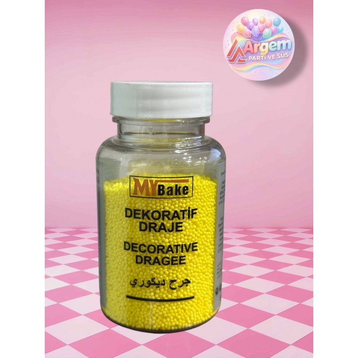 MY BAKE DEKORATİF DRAJE KASKAS SARI  100GR
