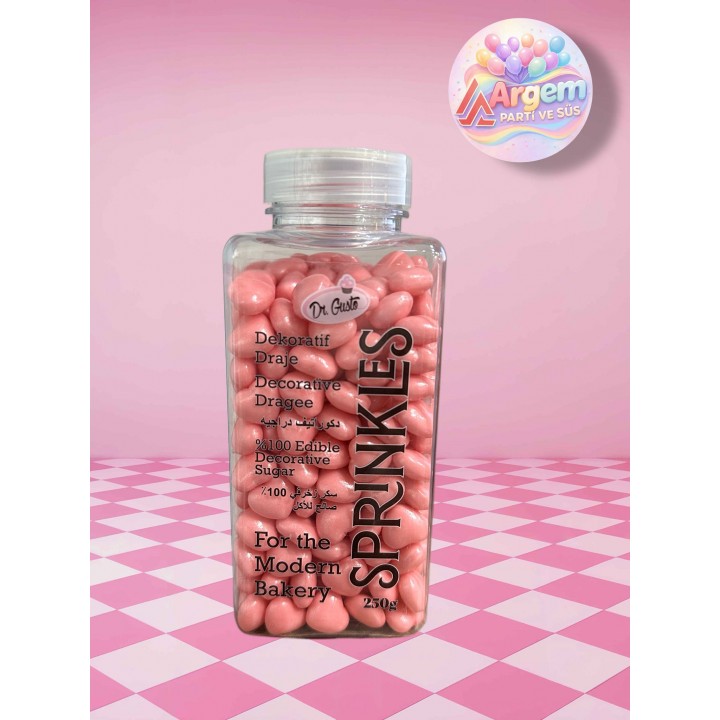 DR GUSTO SPRİNKLES PASTA SÜSÜ PEMBE  KALP  250 GR