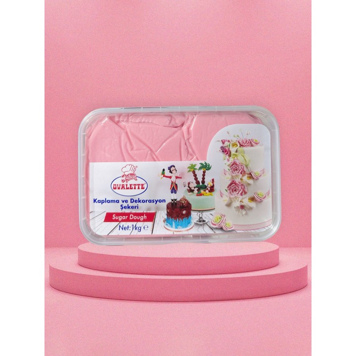 ŞEKER HAMURU 1 KG PEMBE KATSAN OVALETTE