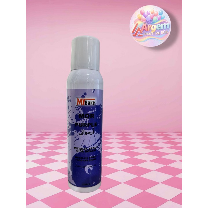MY BAKE MOR Metalik Sprey Gıda Boyası 150 Ml