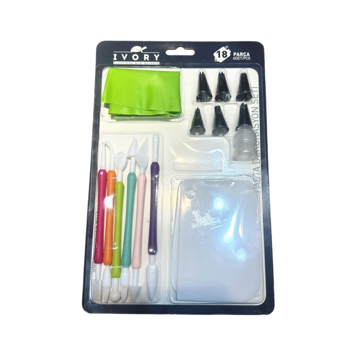 IVORY PASTA DEKORASYON SETİ 18 PARÇA