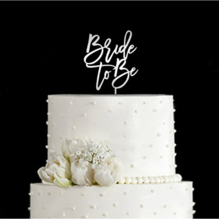 Pasta Üstü Bride To Be Gümüş