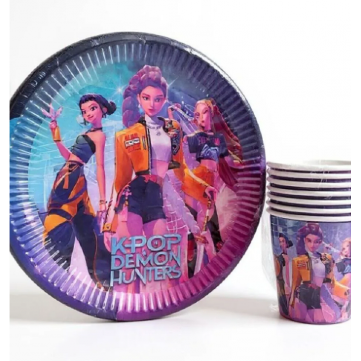 K-POP DEMON HUNTERS KARTON TABAK BARDAK SET 8 'Lİ