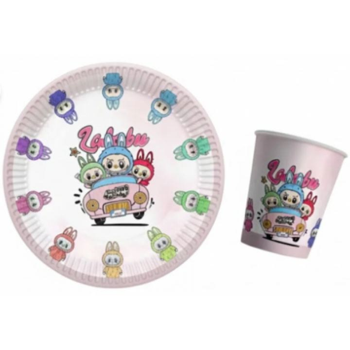 LABUBU KARTON TABAK BARDAK SET 8 'Lİ
