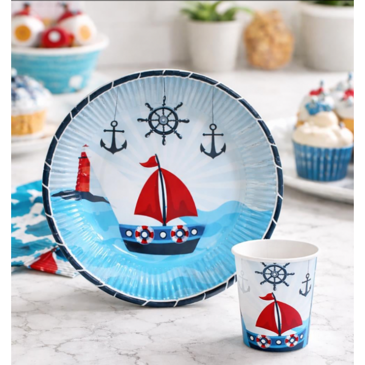 GEMİCİ TABAK BARDAK SET 8 'Lİ