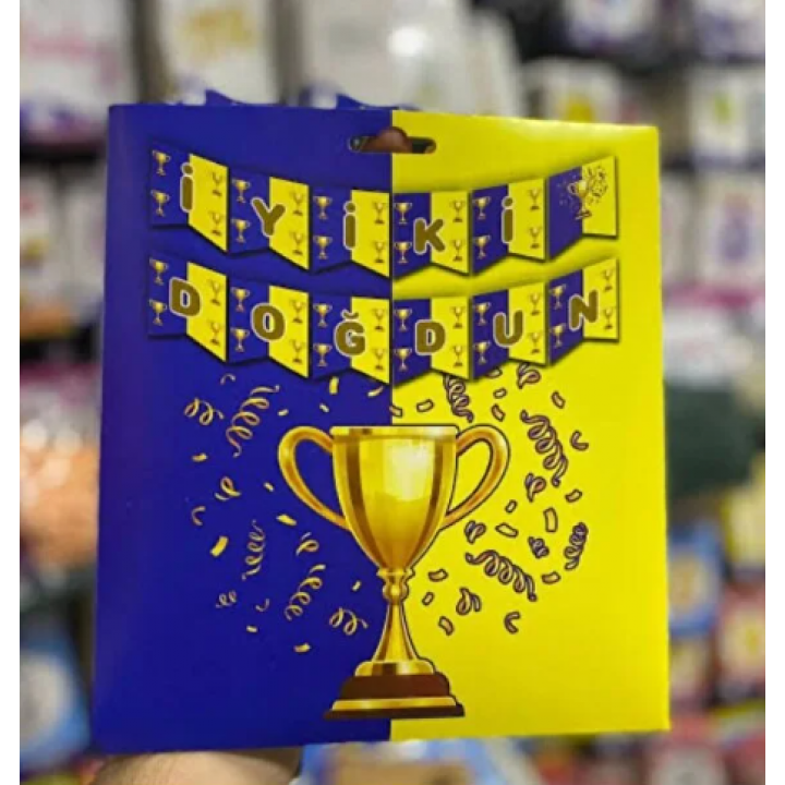 SARI LACİVERT BANNER İYİ Kİ DOĞDUN